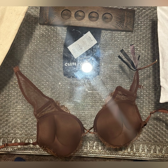 Victoria’s Secret®️ BOMBSHELL™️Brown Lace & Mesh Bra Size 36B - Picture 7 of 14